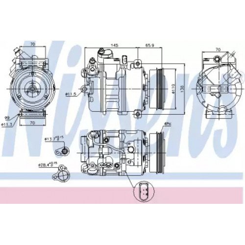 Компрессор кондиционера AS00060291 на AUDI A4 (B6) 2001-2004