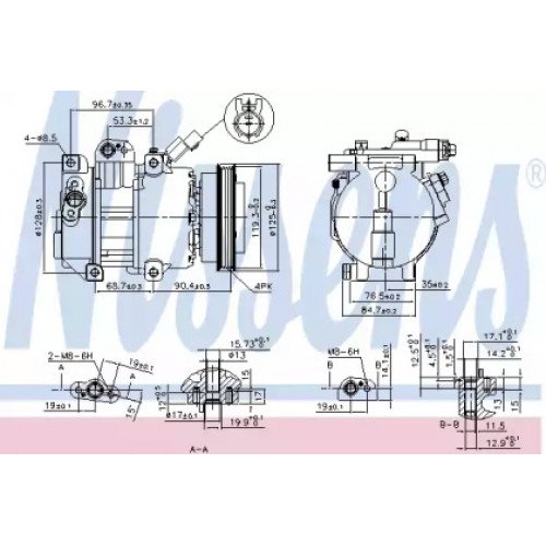 Компрессор кондиционера AS07316927 на KIA CERATO 2004-2006