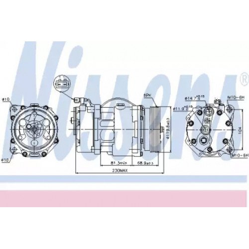 Компрессор кондиционера AS00053673 на VOLKSWAGEN SHARAN 2001-2010