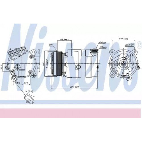 Компресор кондиціонера AS00054063 на OPEL OMEGA B 1999-2003