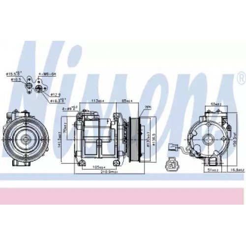 Компресор кондиціонера AS07305784 на HONDA ACCORD 7 2003-2008
