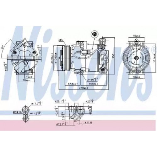 Компресор кондиціонера AS07322285 на OPEL ASTRA H 2003-2014