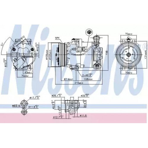 Компресор кондиціонера AS07330558 на OPEL ASTRA H 2003-2014