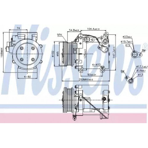 Компресор кондиціонера AS00054091 на MITSUBISHI GALANT (EA) 1997-2003
