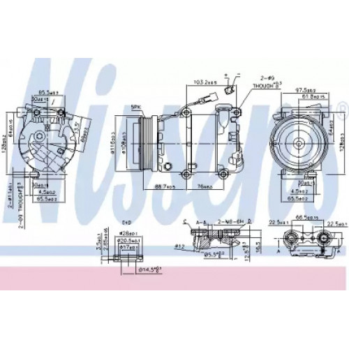 Компресор кондиціонера AS00053599 на FORD FOCUS 2008-2010