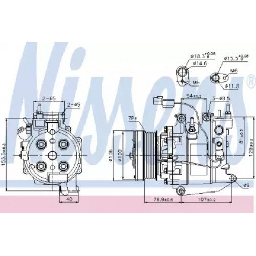Компрессор кондиционера AS00054588 на HONDA CIVIC 8 2006-2011