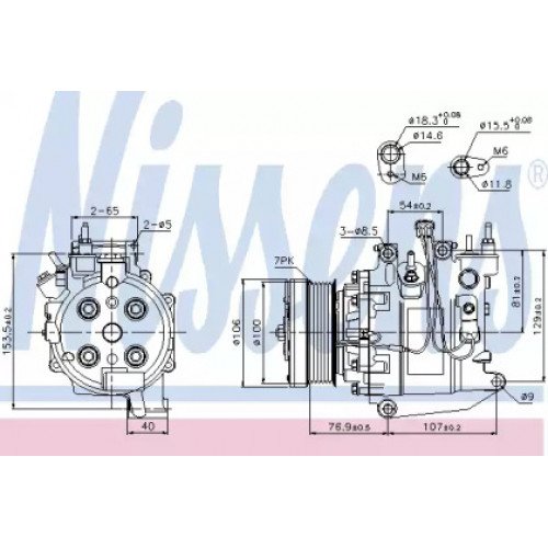 Компрессор кондиционера AS07305640 на HONDA CIVIC 8 2006-2011