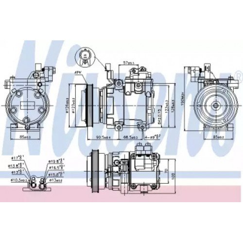 Компрессор кондиционера AS00054316 на KIA SPORTAGE (JE) 2008-2010