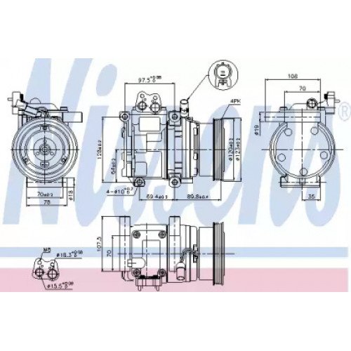 Компрессор кондиционера AS00060094 на KIA CERATO 2004-2006