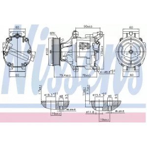 Компресор кондиціонера AS07322124 на FIAT DOBLO 2000-2004