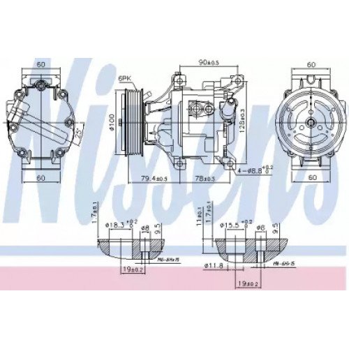 Компрессор кондиционера AS07322124 на FIAT DOBLO 2000-2004