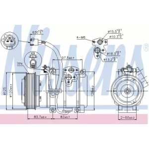 Компрессор кондиционера AS00054115 на MITSUBISHI PAJERO III (V60 / V70) 2003-2007