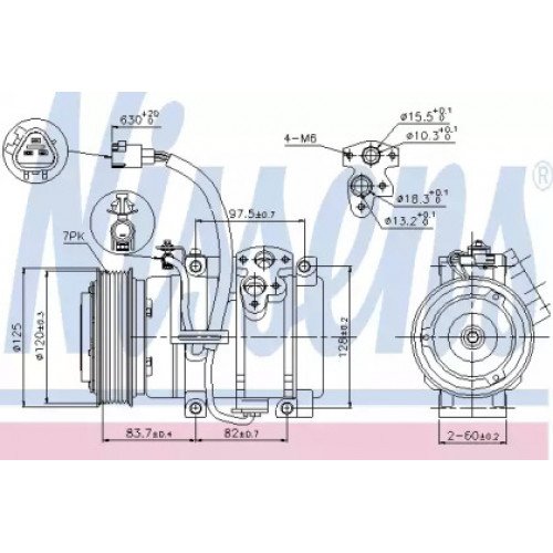 Компрессор кондиционера AS00054115 на MITSUBISHI PAJERO III (V60 / V70) 2003-2007