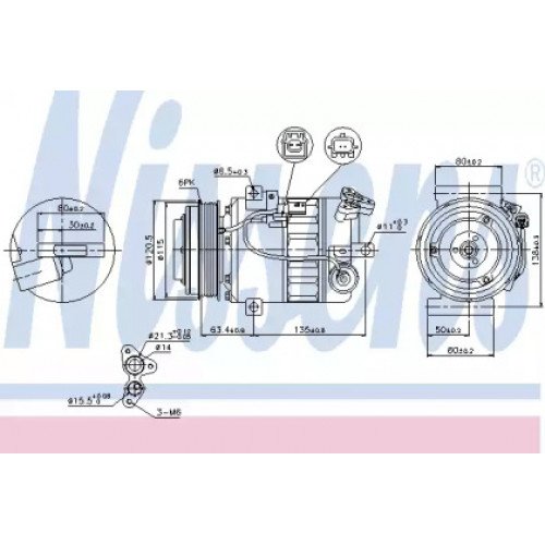 Компресор кондиціонера AS00054201 на NISSAN X-TRAIL (T31) 2010-2014