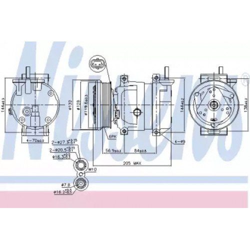Компрессор кондиционера AS00060241 на CHEVROLET AVEO SDN (T250) 2006-2012