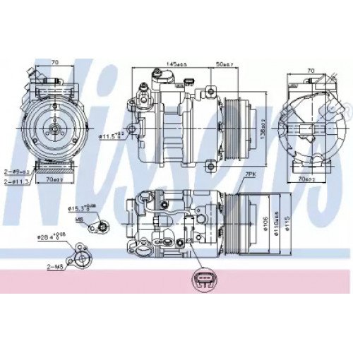 Компрессор кондиционера AS00054762 на BMW 5 (F10/F11) 2010-2013