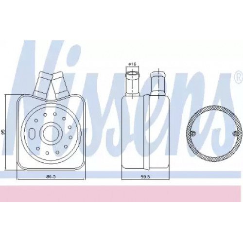 Масляний радіатор двигуна AS00053640 на SKODA FABIA 2007-2010
