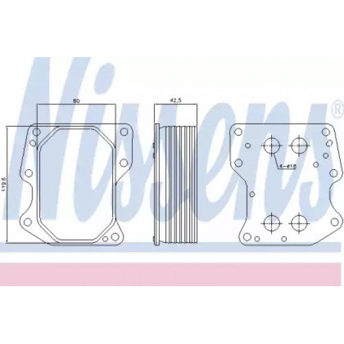 Масляный радиатор двигателя AS00054552 на FORD TRANSIT 2006-2013