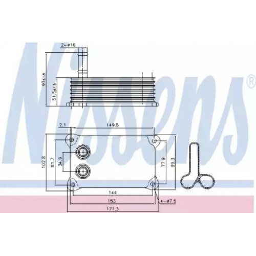 Масляный радиатор двигателя AS00054540 на FORD TRANSIT 2006-2013