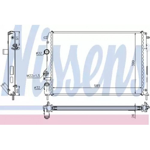 Радіатор охолодження двигуна AS00053855 на RENAULT SCENIC 1996-2002