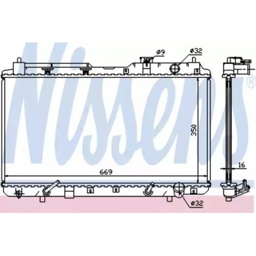 Радиатор охлаждения двигателя AS00054593 на HONDA CRV 1997-2001