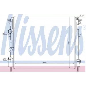 Радиатор охлаждения двигателя AS07298352 на RENAULT KANGOO 2003-2009