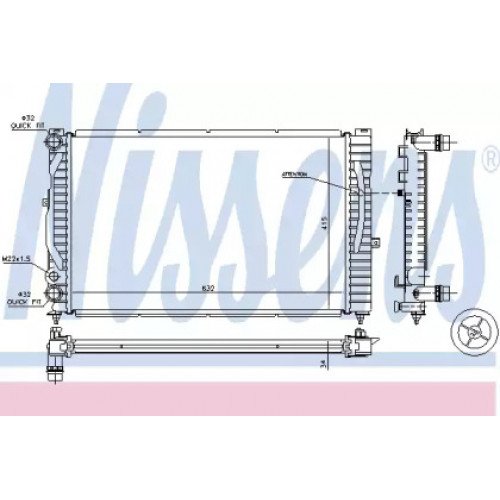Радіатор охолодження AS00053808 на VOLKSWAGEN PASSAT (B5) 1997-2005