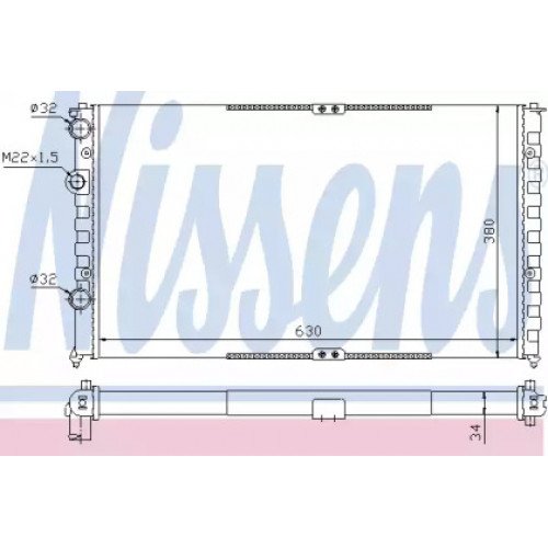 Радиатор охлаждения двигателя AS00053660 на VOLKSWAGEN CADDY I 1995-2004