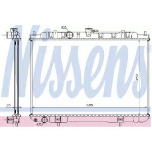 Радиатор охлаждения двигателя AS00054195 на NISSAN X-TRAIL (T30) 2001-2007