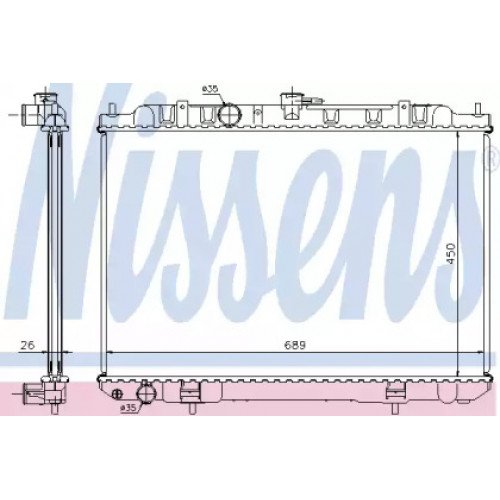 Радиатор охлаждения двигателя AS00054195 на NISSAN X-TRAIL (T30) 2001-2007