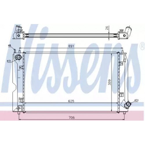 Радиатор охлаждения двигателя AS00053764 на TOYOTA COROLLA (E12 EUR) 2002-2007