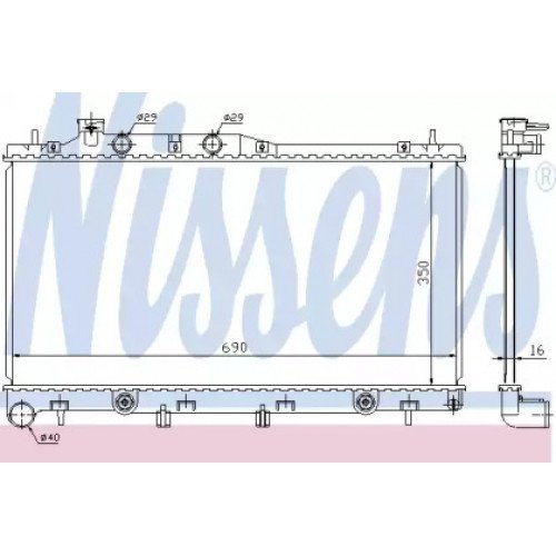 Радиатор охлаждения двигателя AS00059817 на SUBARU LEGACY OUTBACK 2004-2009