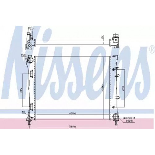 Радиатор охлаждения двигателя AS00054641 на FIAT 500 2007-2015