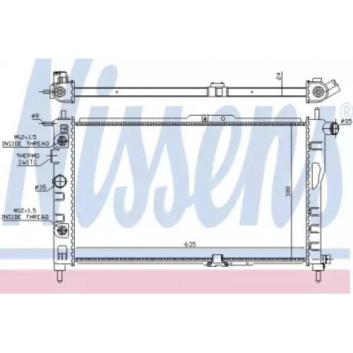 Радіатор охолодження двигуна AS00054632 на DAEWOO NEXIA (N100) 1995-2008