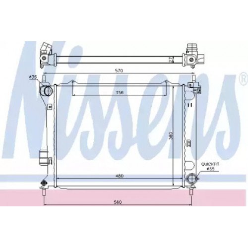Радиатор охлаждения двигателя AS00054448 на HYUNDAI i20 2009-2012