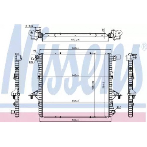 Радиатор охлаждения двигателя AS00053757 на VOLKSWAGEN AMAROK 2010-