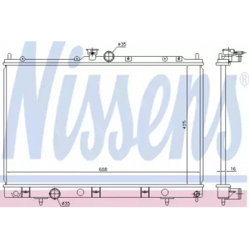 Радиатор охлаждения двигателя AS00054108 на MITSUBISHI OUTLANDER I 2003-2009