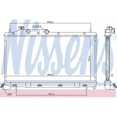 Радіатор охолодження двигуна AS00053839 на SUBARU FORESTER (SH) 2008-2012