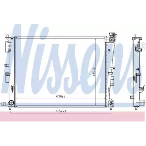 Радіатор охолодження двигуна AS00054406 на HYUNDAI SONATA (YF) 2010-2014