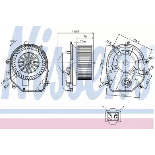 Вентилятор салона AS00053813 на SKODA SUPERB (3U) 2002-2008