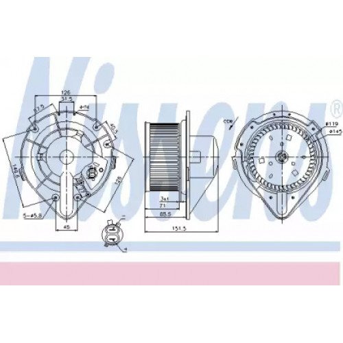 Вентилятор салону AS00059725 на VOLKSWAGEN T4 1990-2003