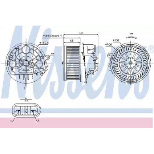 Вентилятор салону AS00054736 на CITROEN C2 2003-2009