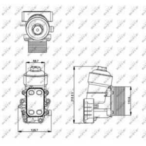 Масляний радіатор AS00052468 на SKODA FABIA 2010-2014