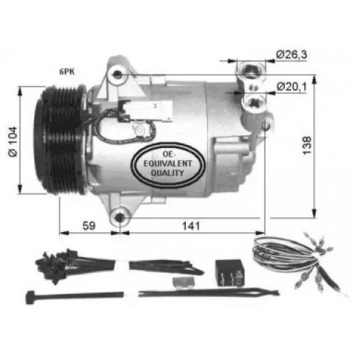 Компрессор кондиционера AS00052835 на OPEL ASTRA H 2003-2014