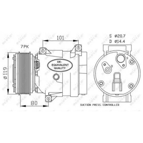 Компресор кондиціонера AS07315789 на RENAULT TRAFIC 2002-2007