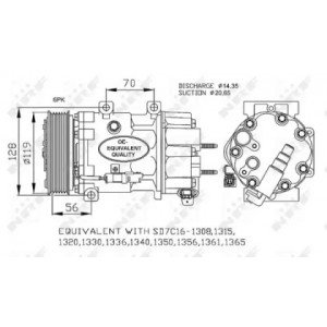 Компресор кондиціонера AS00053387 на CITROEN C4 PICASSO 2007-2013