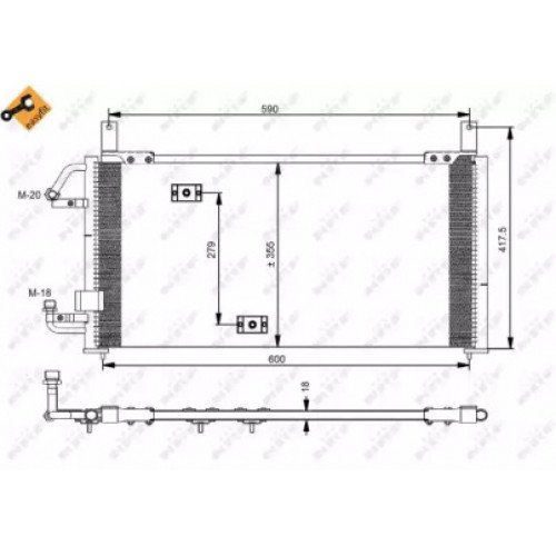 Радиатор кондиционера AS00059622 на DAEWOO NEXIA (N100) 1995-2008