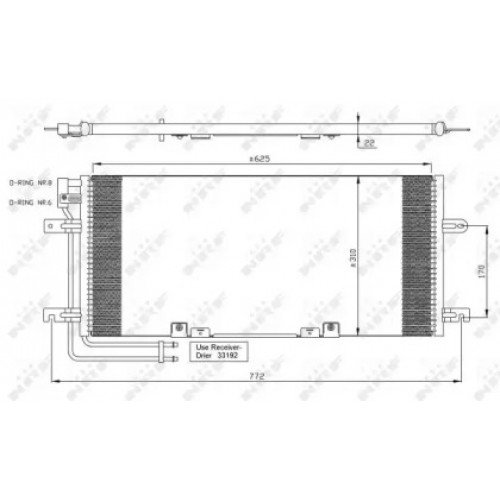 Радіатор кондиціонера AS00059191 на VOLKSWAGEN T4 1990-2003