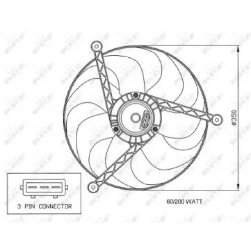 Вентилятор радіатора AS07318971 на VOLKSWAGEN SHARAN 2001-2010