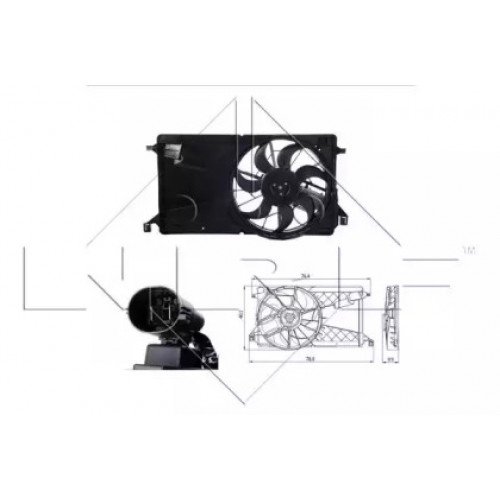 Вентилятор радіатора AS00053124 на MAZDA 3 (BK) 2004-2009